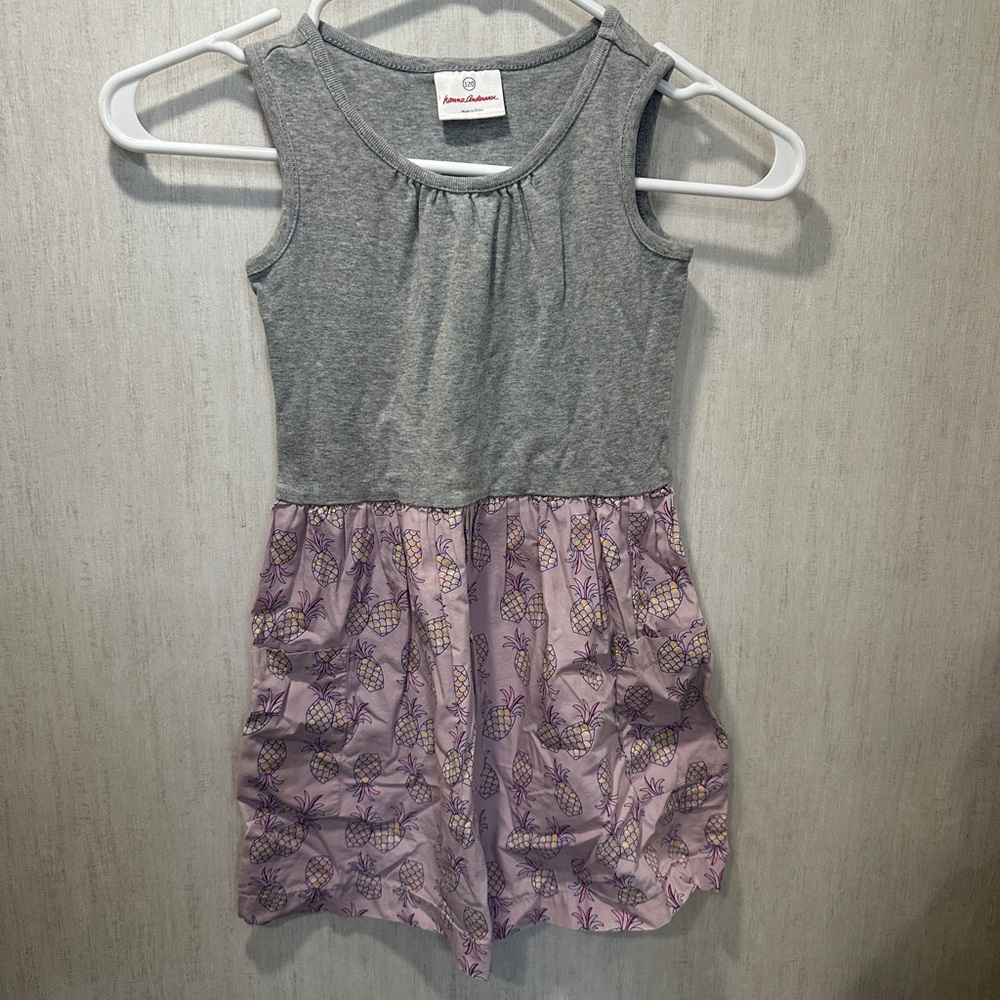 Hanna Andersson Gray and Purple Sleeveless Dress